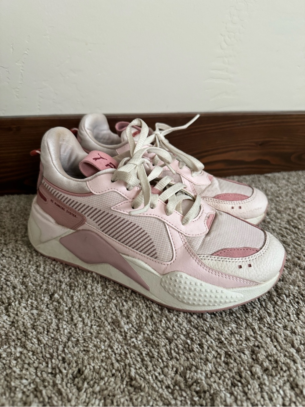 puma pink running sneakers - women’s size 8 - used but a lot of life left